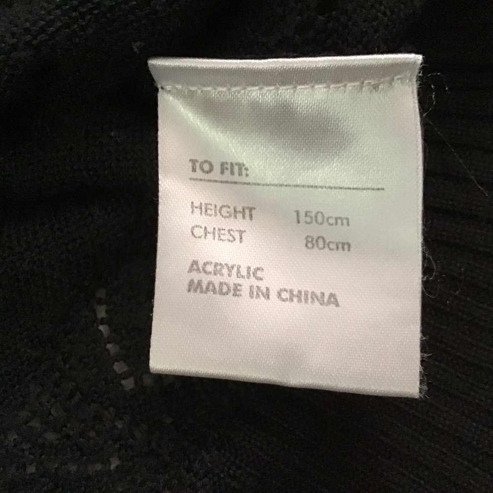 Classic Black Open-Knit V-Neck Cardigan - Picture 7 of 7